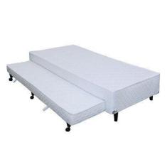 Imagem de Cama Box Castor Solteiro Poli Branco Acoplado 100X200x27cm