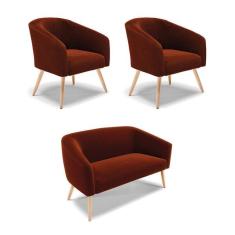 Imagem de Namoradeira E 2 Poltronas P  Palito Natural Stella Boucl  D03