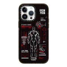 Imagem de CASETiFY Capa Impact para iPhone 14 Pro Max [Iron Man Co-Lab / 4X Testada contra quedas de grau militar/Proteção contra quedas de 2,5 metros/Compatível com Magsafe] - Tecnologia de impressão azul do