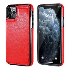 Imagem de Capa de telefone de couro carteira magnética para iPhone 11 12 Pro Max 12 Mini XR XS Max X 7 8 Plus 12 slots de cartão Flip Kickstand Back Cover, vermelho, para 12 ou 12 Pro