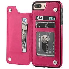Imagem de Capa protetora para cartão de couro para iPhone 11 12 13 14 Pro Max Mini carteira XR X XS Max 8 7 6S 6 Plus 5S SE 2022 2020, rosa, para iPhone 6 (6s)