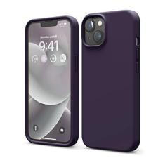 Imagem de elago Capa compatível com iPhone 14, capa de silicone líquido, capa protetora de corpo inteiro, à prova de choque, capa de telefone fina, forro de microfibra macio antiarranhões, 6,1 polegadas (roxo