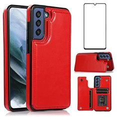 Imagem de Asuwish Compatível com Samsung Galaxy S21 FE Gaxaly S 21 FE 5G capa carteira de vidro temperado protetor de tela suporte de cartão capa flip couro capas de telefone para Glaxay S21FE5G UW S21FE 21S G5