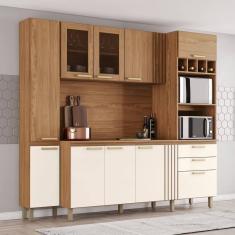 Imagem de Cozinha Compacta B125 10 Portas 2 Gavetas Marrom/Off White