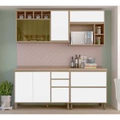 Imagem de Cozinha Compacta Yara - Vanilla E Branco Laca C/ Vidro Reflecta - Armá