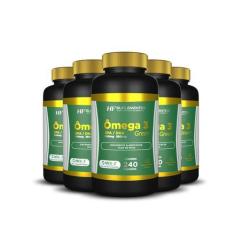 Imagem de 5x ômega 3 240 caps epa 540mg + dha 360mg hf suplementos, green