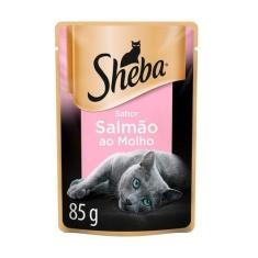 Imagem de Ração Úmida Sheba Sachê Para Gatos Adultos Sabor Salmão 85G