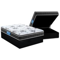 Imagem de Cama Box Baú Casal: Colchão Ortopédico Probel D28 Multi Firme Pillow Top + Base Black(138X188)