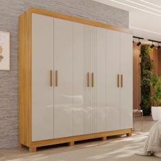 Imagem de Guarda-roupa 4 Gavetas 6 Portas com Pés Lisboa Cinamomo/Off White