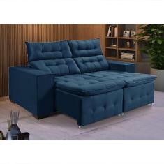 Imagem de Sofá Retratil Reclinável Pillow 1,90 Veludo Azul