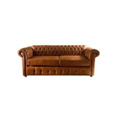 Imagem de Sofá Chesterfield Luís Xv 2,30M Couro Eco Caramelo / Decoração, Sala ,