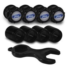 Imagem de Capa Para Bico De Válvula Preto Ford Emblema Prata - DCAPS
