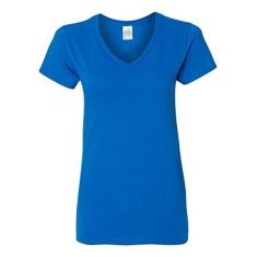 Imagem de Gildan – Camiseta feminina de algodão pesado com gola V – 5V00L
