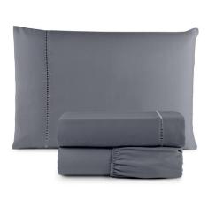 Imagem de Jogo De Lençol Casal Padrão Micro Percal 400 Fios 3 Pecas - Porto Enxo