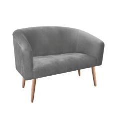 Imagem de Namoradeira Stella Suede Pés Palito Natural Grafite