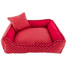Imagem de Cama Para Cachorro Caminha Quadrada Jn Pet Vermelho Bolinha