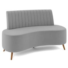 Imagem de Sofá 2 Lugares Para Sala Living 135cm Pés Palito Tamar K04 Veludo Cinza - Mpozenato