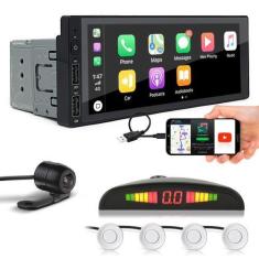 Imagem de Kit Multimídia 1 Din + Câmera Ré + Sensor Ré Branco Polo 2002 2003 200