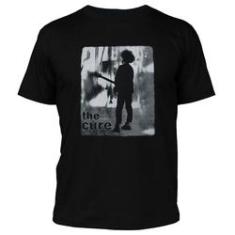 Imagem de Camiseta masculina 100% algodão DASANTIGAS estampa The Cure em serigrafia.
