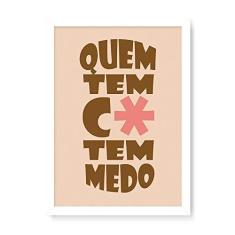 Imagem de Arte Maníacos Quadro Decorativo Quem Tem Medo - 23x16,25cm (Moldura caixa em laca )