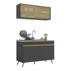 Imagem de Armário De Cozinha Compacta 120cm Multimóveis V2140/dourado