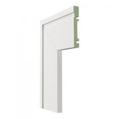 Imagem de Kit com 5 Guarnição de Mdf 10cm X 15mm X 2,40m Frisada Moldufama 1002 Branco