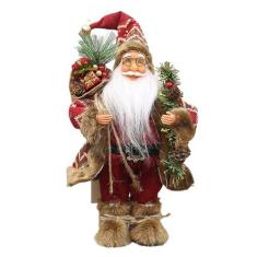 Imagem de Estatueta de Papai Noel para decoração de Natal, de pele sintética, Papai Noel, para decoração de Natal, estatueta tradicional de Papai Noel para decoração de mesa de Natal