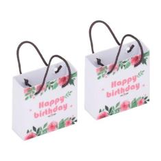 Imagem de Sacos de Lembrancinhas Em Miniatura Elegantes Com Estampa de Flores para Casa de Bonecas 2 Unidades, Mini Sacos Requintados Com Alças Removíveis, Sacos de Lembrancinhas Em