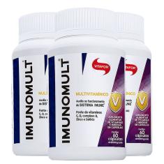 Imagem de Kit 3 Imunomult Multivitamínico Vitafor 60 Cápsulas