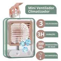 Imagem de Ventilador Portátil USB Umidificador Mini Climatizador