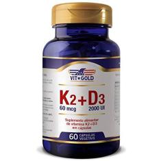 Imagem de Vitamina K2 60mcg + D3 2000ui Vitgold 60 cápsulas