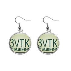 Imagem de Brinco feminino de prata com padrão de número de carro americano EUA