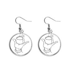Imagem de Brinco de mão budista com padrão de desenho de orelha pendurado prata joia feminina