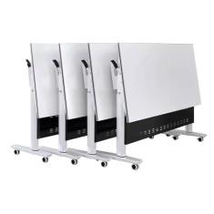 Imagem de Mesas de Conferência Mesa De Reunião Dobrável De Mesa De Conferência 4PCS, Mesa De Treinamento De Seminário De Mesa De Escritório Portátil Móvel Com Mesa De Madeira De 2,5 Cm E Estrutura De Aço De Met
