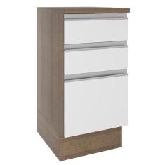Imagem de Balcão Madesa Glamy 40 cm 3 Gavetas - Rustic/Branco