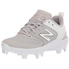 Imagem de New Balance Tênis de softbol feminino Fresh Foam Velo V3 moldado, Cinza/branco, 35