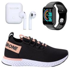 Imagem de KitTênis Esportivo Feminino com Fone Sem Fio e Relógio Inteligente - J