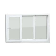 Imagem de Janela de PVC 100x240cm 3 Folhas com Vidro Liso e Cremona ITEC Brimak Branco