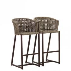 Imagem de 2 Banqueta Bali Em Alumínio E Corda Náutica Trama Original