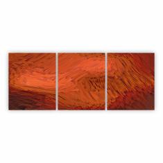 Imagem de Quadro Abstrato Manchas Laranja Escuro Em Canvas 180X70Cm