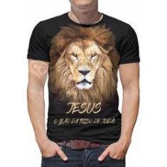 Imagem de Camiseta Leao de Juda Jesus Gospel criativa Masculina Roupa