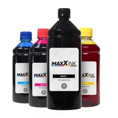 Imagem de Kit 4 Tintas para Canon G1100 Black 1 Litro Coloridas 500ml Maxx Ink