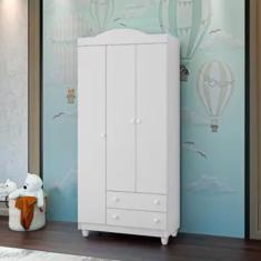 Imagem de Guarda Roupa Lara 3 Portas E 2 Gavetas Em Mdf Branco