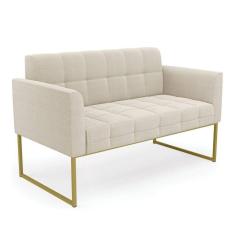 Imagem de Sofá Namoradeira 2 Lugares Industrial Dourado Elisa Bouclê D03 - D`rossi Cor Bege