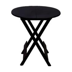 Imagem de Mesa Redonda Dobrável em Madeira Maciça 70x70 Preto Ideal para Bares e Restaurantes