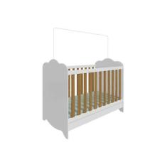 Imagem de Berço Clara Moveis Peroba Americano Provençal MDF, Branco Amêndoa