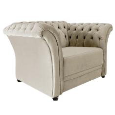 Imagem de Poltrona Decorativa Chesterfield Sofia Corano Bege - ADJ Decor
