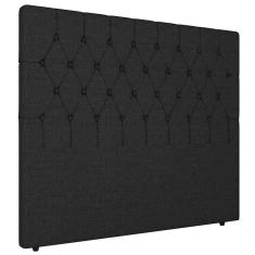 Imagem de Cabeceira Cama Box Casal Petra 140cm Linho Preto - Desk Design