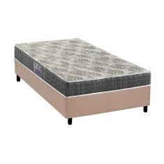 Imagem de Cama Box Solteiro: Colchão Espuma Anjos Ezequiel + Base Crc Suede Clean(88x188)