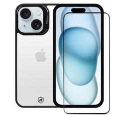 Imagem de Capa Gravity Preta e Pelicula Ultra Glass iPhone 15-Gshield